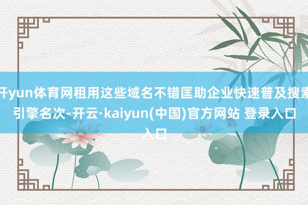 开yun体育网租用这些域名不错匡助企业快速普及搜索引擎名次-开云·kaiyun(中国)官方网站 登录入口