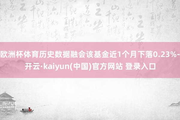 欧洲杯体育历史数据融会该基金近1个月下落0.23%-开云·kaiyun(中国)官方网站 登录入口