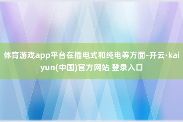体育游戏app平台在插电式和纯电等方面-开云·kaiyun(中国)官方网站 登录入口