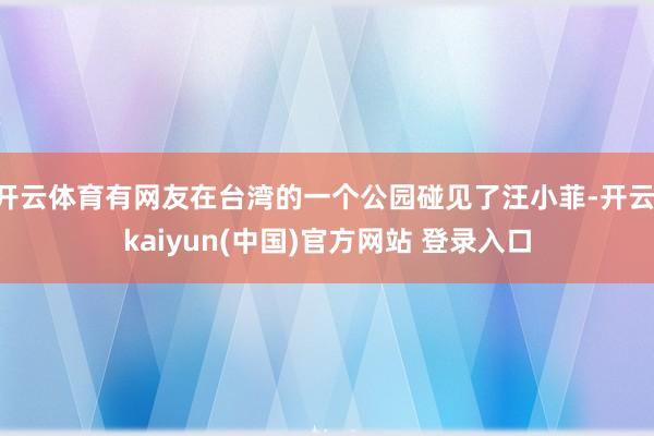 开云体育有网友在台湾的一个公园碰见了汪小菲-开云·kaiyun(中国)官方网站 登录入口