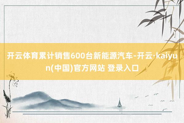 开云体育累计销售600台新能源汽车-开云·kaiyun(中国)官方网站 登录入口