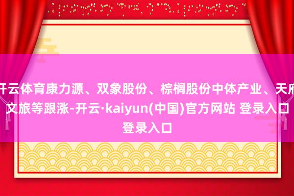 开云体育康力源、双象股份、棕榈股份中体产业、天府文旅等跟涨-开云·kaiyun(中国)官方网站 登录入口