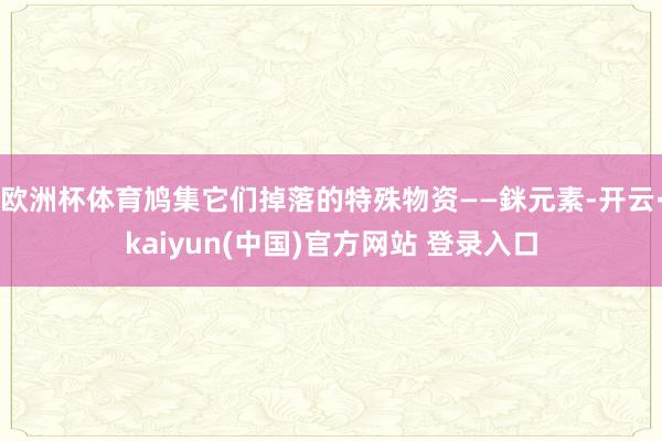 欧洲杯体育鸠集它们掉落的特殊物资——銤元素-开云·kaiyun(中国)官方网站 登录入口