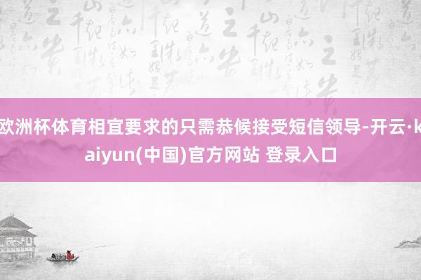 欧洲杯体育相宜要求的只需恭候接受短信领导-开云·kaiyun(中国)官方网站 登录入口