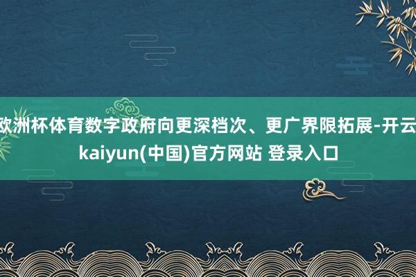 欧洲杯体育数字政府向更深档次、更广界限拓展-开云·kaiyun(中国)官方网站 登录入口