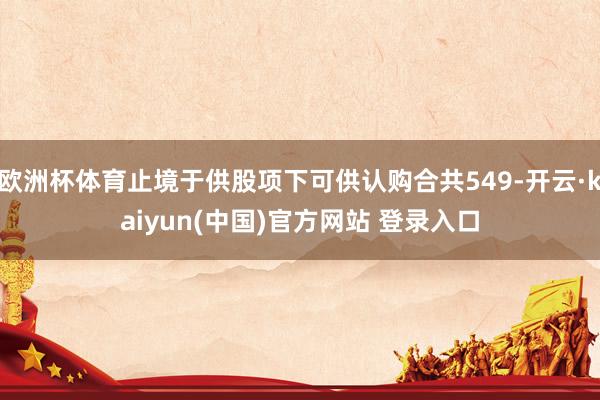 欧洲杯体育止境于供股项下可供认购合共549-开云·kaiyun(中国)官方网站 登录入口