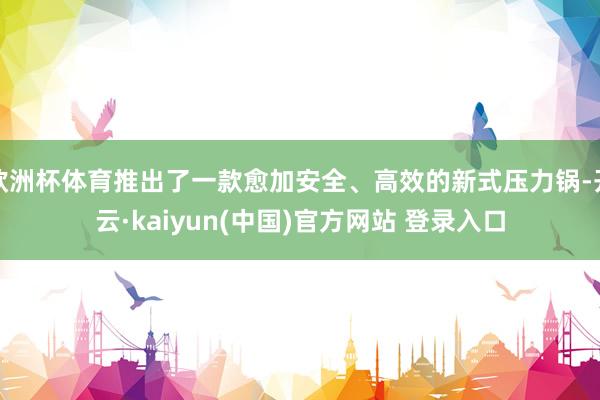 欧洲杯体育推出了一款愈加安全、高效的新式压力锅-开云·kaiyun(中国)官方网站 登录入口
