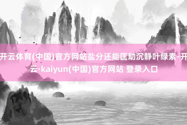 开云体育(中国)官方网站盐分还能匡助沉静叶绿素-开云·kaiyun(中国)官方网站 登录入口