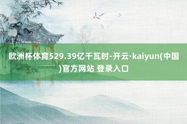 欧洲杯体育529.39亿千瓦时-开云·kaiyun(中国)官方网站 登录入口