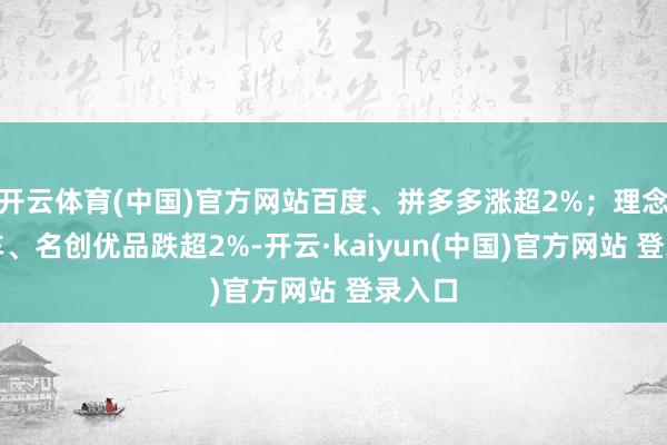 开云体育(中国)官方网站百度、拼多多涨超2%；理念念汽车、名创优品跌超2%-开云·kaiyun(中国)官方网站 登录入口