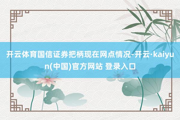 开云体育国信证券把柄现在网点情况-开云·kaiyun(中国)官方网站 登录入口
