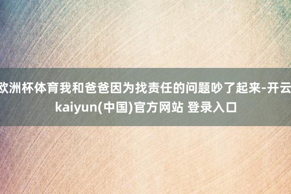 欧洲杯体育我和爸爸因为找责任的问题吵了起来-开云·kaiyun(中国)官方网站 登录入口