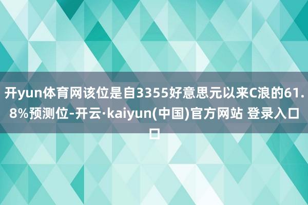 开yun体育网该位是自3355好意思元以来C浪的61.8%预测位-开云·kaiyun(中国)官方网站 登录入口