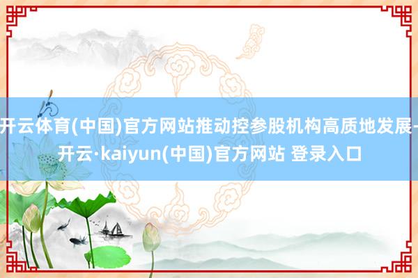 开云体育(中国)官方网站推动控参股机构高质地发展-开云·kaiyun(中国)官方网站 登录入口