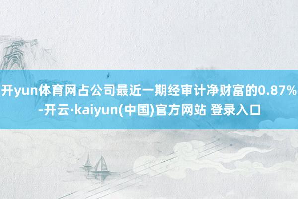 开yun体育网占公司最近一期经审计净财富的0.87%-开云·kaiyun(中国)官方网站 登录入口