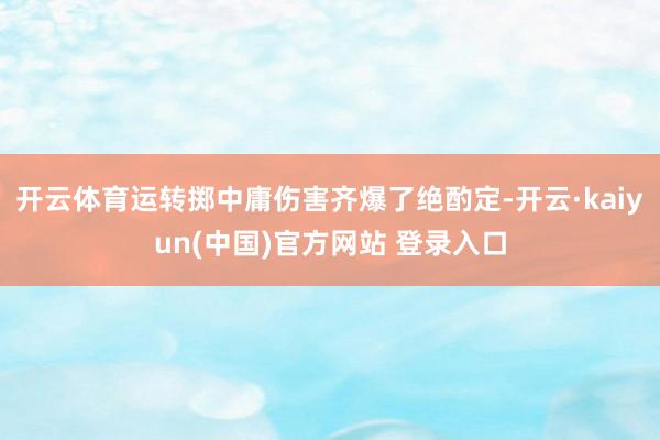 开云体育运转掷中庸伤害齐爆了绝酌定-开云·kaiyun(中国)官方网站 登录入口