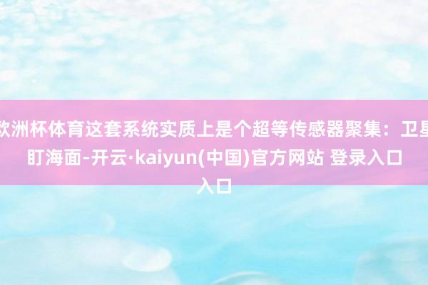 欧洲杯体育这套系统实质上是个超等传感器聚集:卫星盯海面-开云·kaiyun(中国)官方网站 登录入口