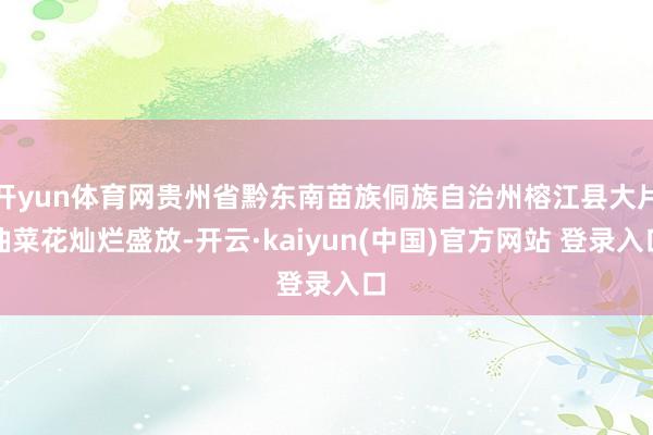 开yun体育网贵州省黔东南苗族侗族自治州榕江县大片油菜花灿烂盛放-开云·kaiyun(中国)官方网站 登录入口