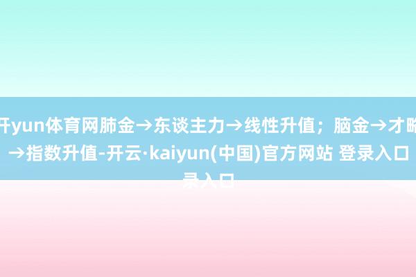 开yun体育网肺金→东谈主力→线性升值;脑金→才略→指数升值-开云·kaiyun(中国)官方网站 登录入口